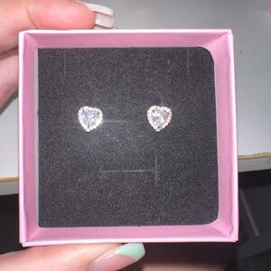 Diamond heart earrings